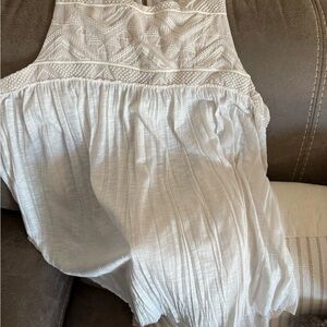 White Embroidered Sleeveless Top